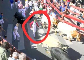 VÍDEO | “La mejor carrera del encierro”: en el final de la calle Real, cogiendo toro hasta en dos ocasiones