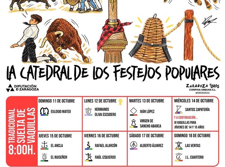 Estos son los festejos populares que conforman la Feria del Pilar 2026 en Zaragoza